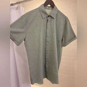 Men's Casual Light Green Button Down Shirt